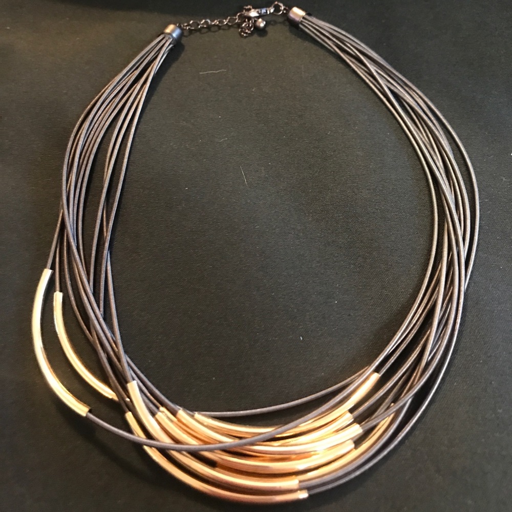 Brown and gold multi strand necklace